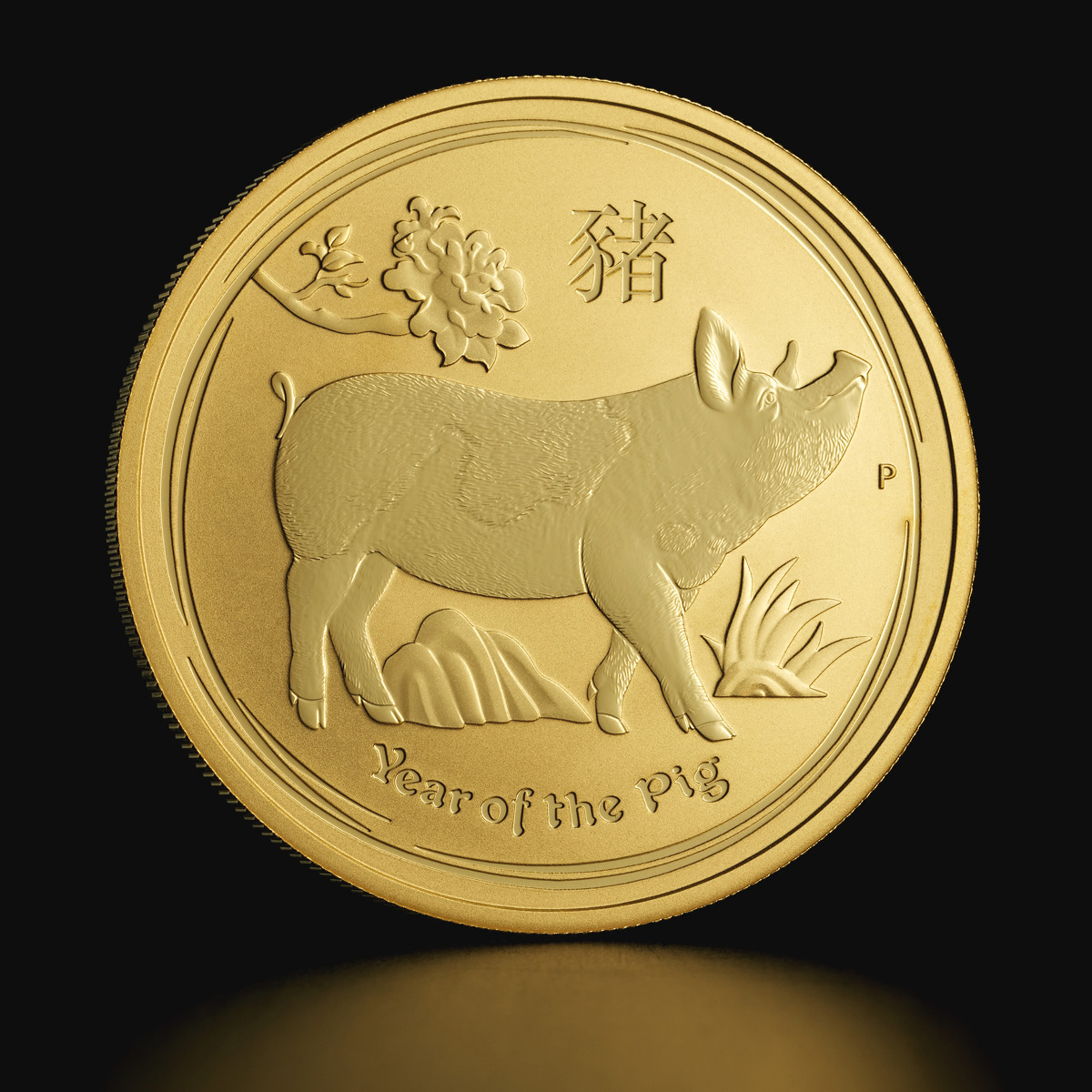 1 oz Australian Lunar Year of the Pig 2019 Gold Coin - Tavex Sweden