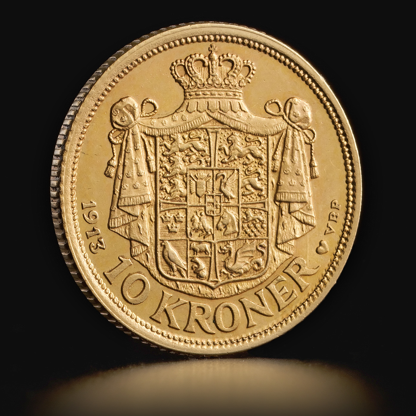 Danish 10 kroner Christian X Gold Coin Tavex Sweden